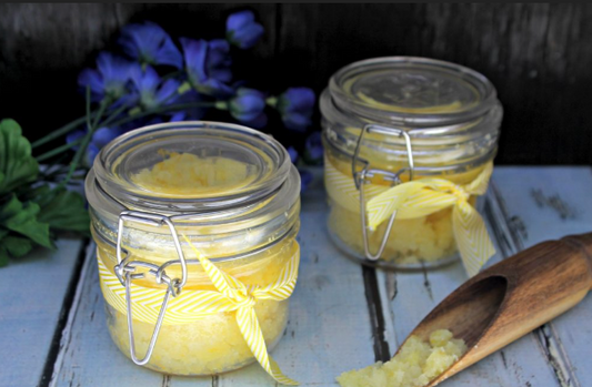 Organic lemon body scrub